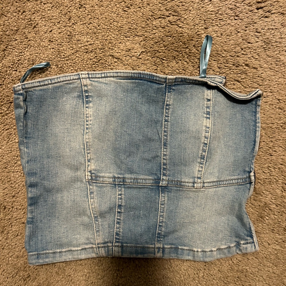 Zara denim corset crop top